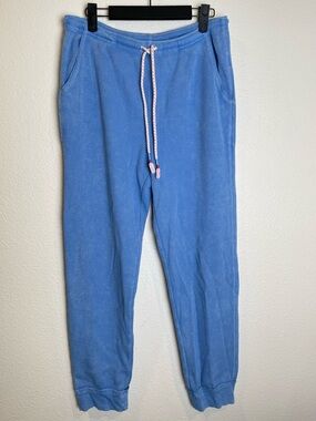 Sunnyside by Sundry Waffle Knit Jogger Blue Size Medium Comfy Cozy Loungewear